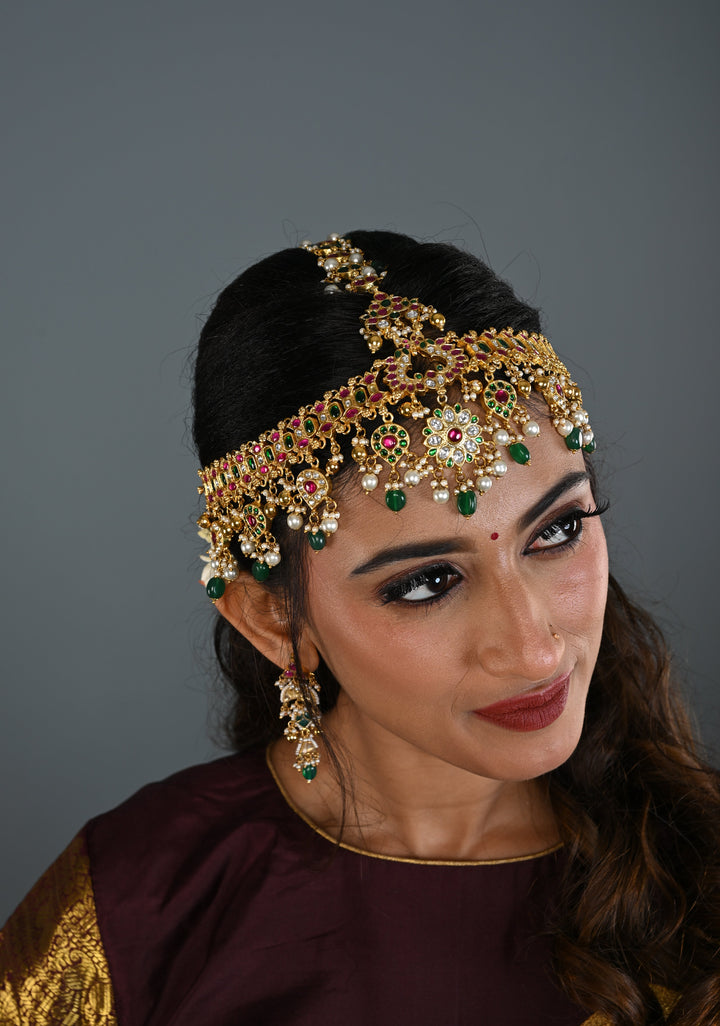 Jadau Maang Tika Ahmedabadi Kundan Hair Ornament