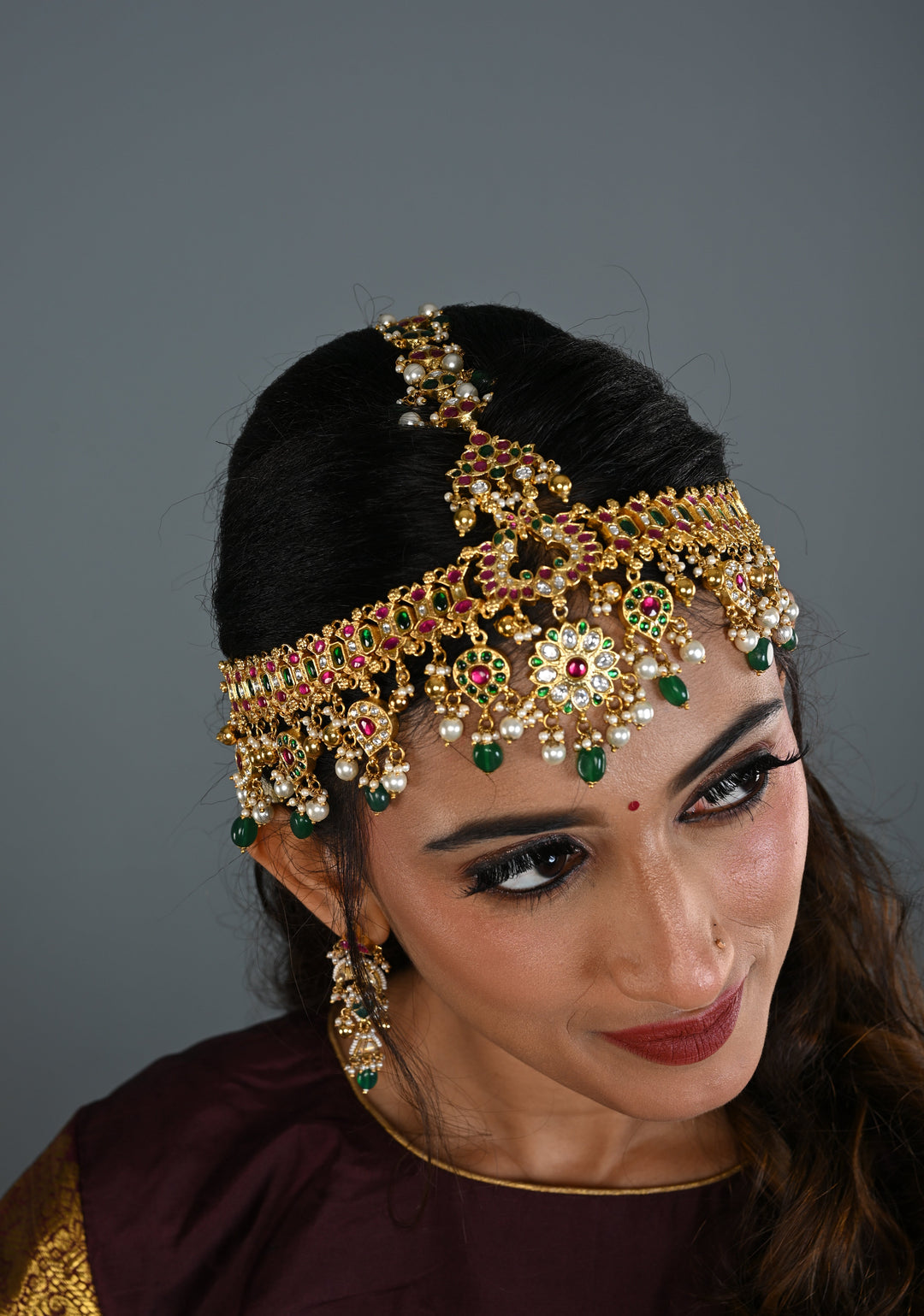 Jadau Maang Tika Ahmedabadi Kundan Hair Ornament