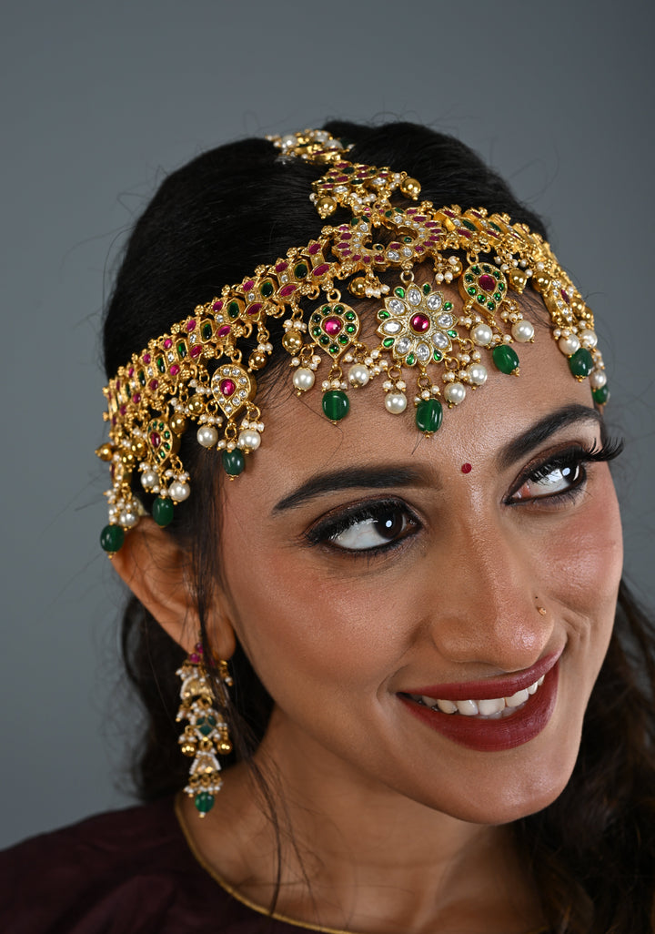 Jadau Maang Tika Ahmedabadi Kundan Hair Ornament