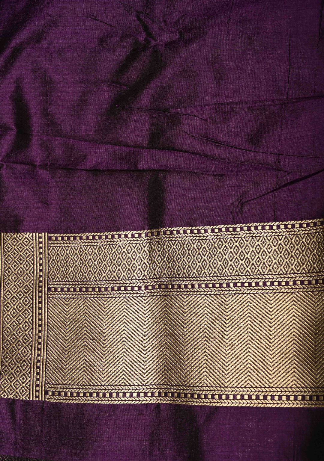 Eggplant Purple Banarasi Katan Silk Saree with Zari Brocade and Zari Border | SILK MARK CERTIFIEDl | SHOBITAM