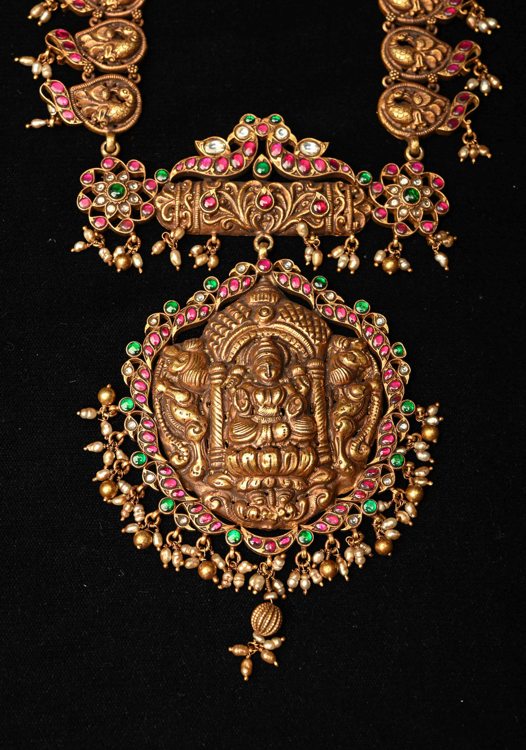 92.5 Silver, 24kt Gold Plated,  Deep Nagas and Kundan Long Necklace   | SHOBITAM