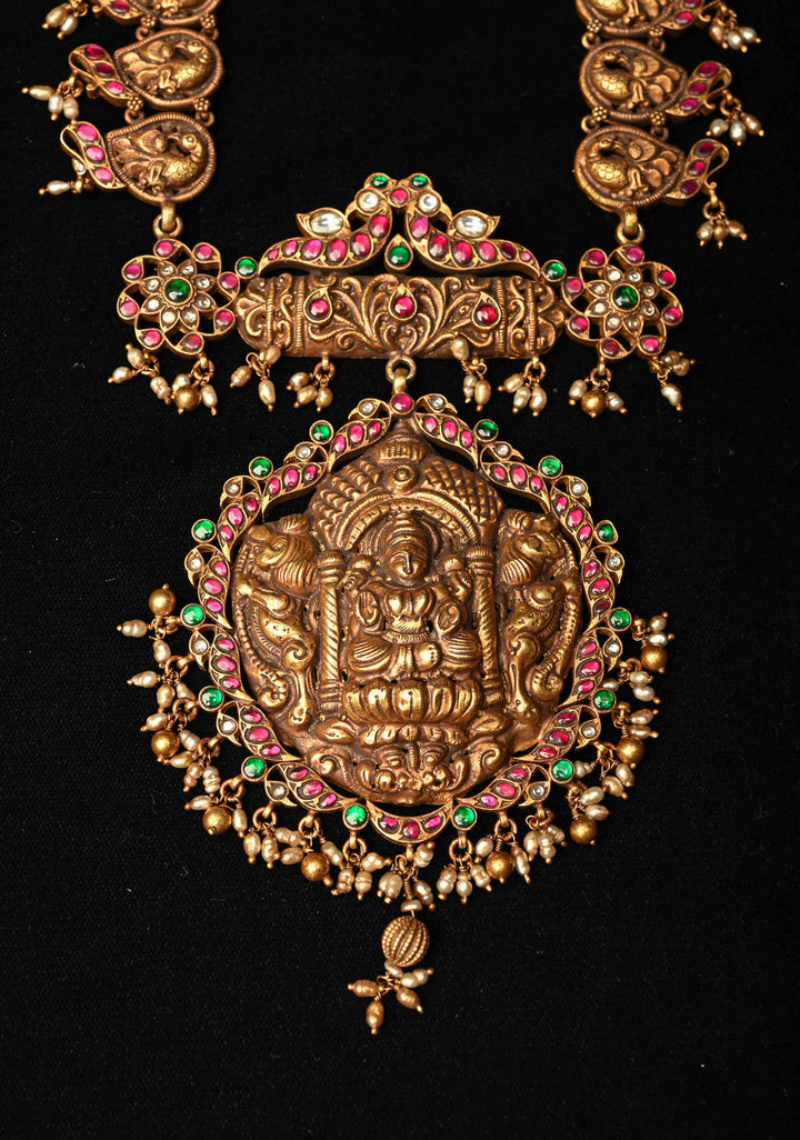 92.5 Silver, 24kt Gold Plated,  Deep Nagas and Kundan Long Necklace   | SHOBITAM