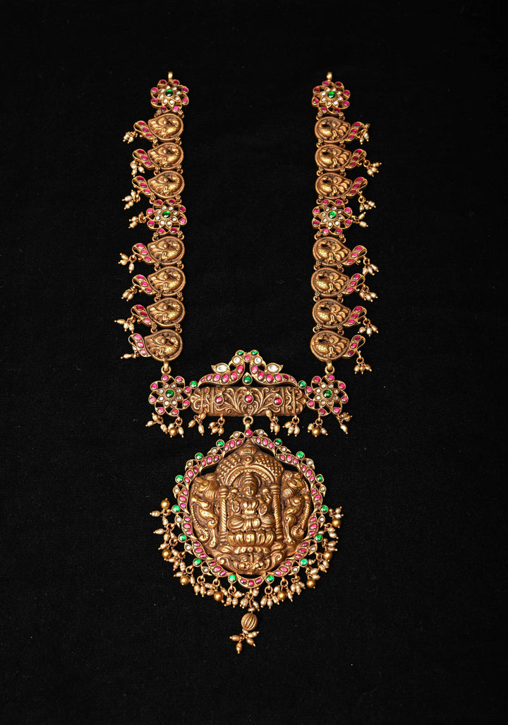 92.5 Silver, 24kt Gold Plated,  Deep Nagas and Kundan Long Necklace   | SHOBITAM