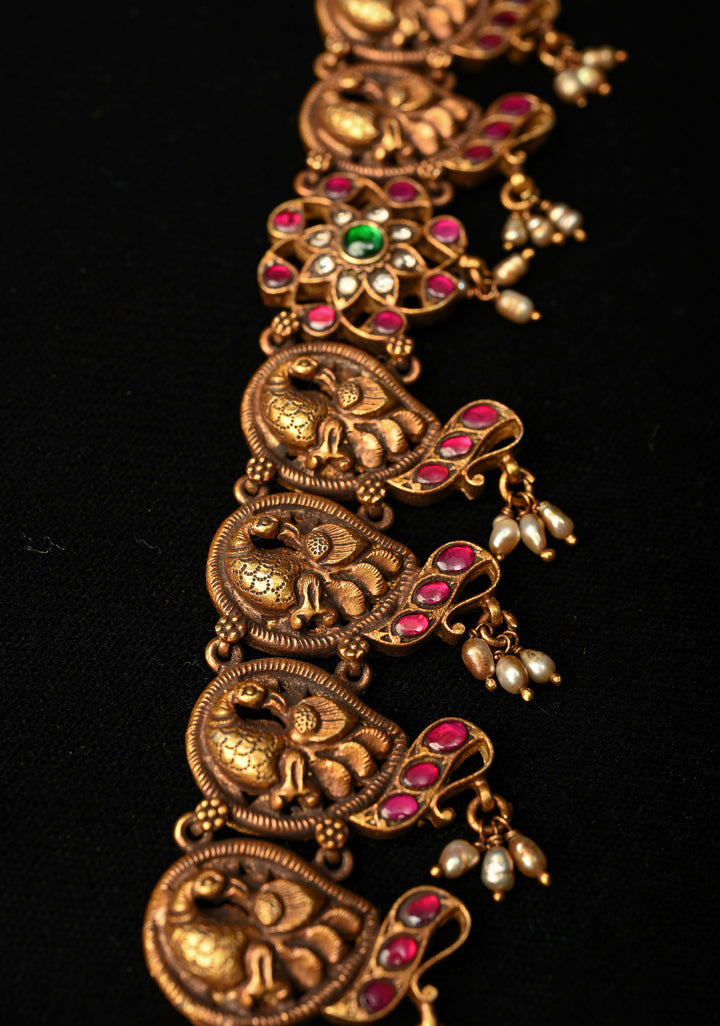 92.5 Silver, 24kt Gold Plated,  Deep Nagas and Kundan Long Necklace   | SHOBITAM