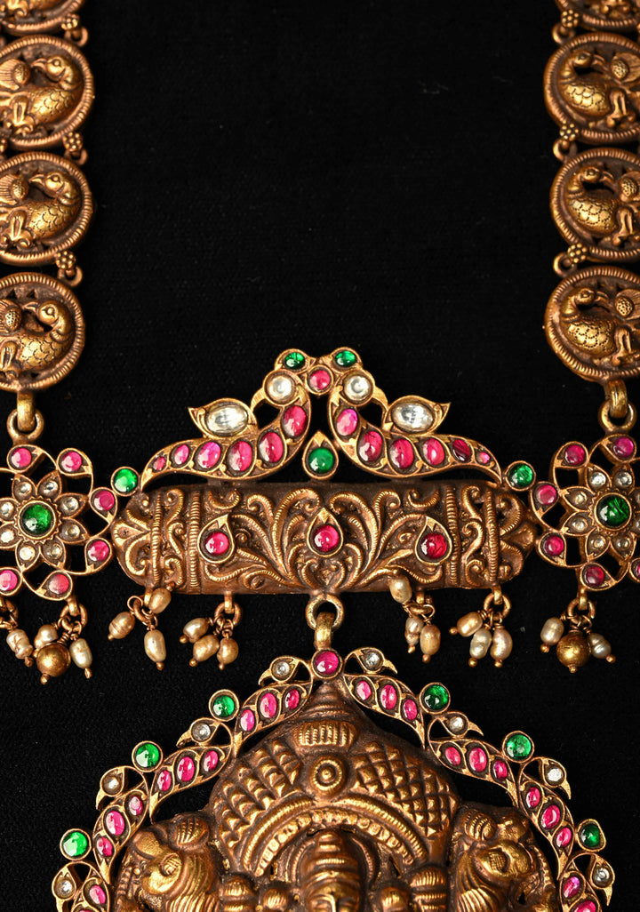 92.5 Silver, 24kt Gold Plated,  Deep Nagas and Kundan Long Necklace   | SHOBITAM