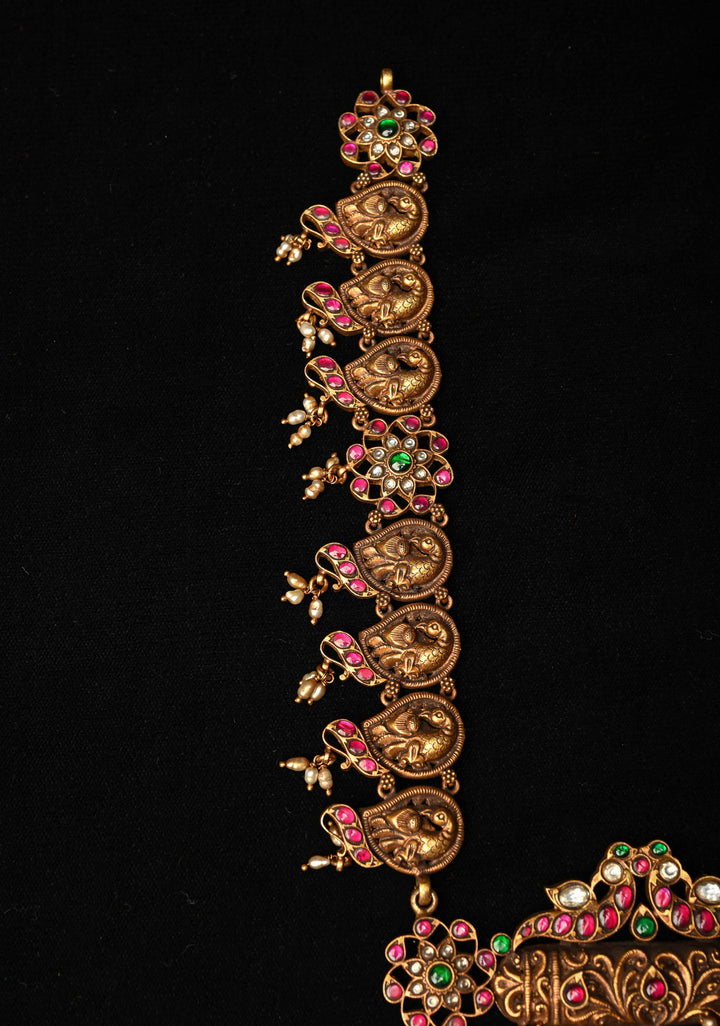 92.5 Silver, 24kt Gold Plated,  Deep Nagas and Kundan Long Necklace   | SHOBITAM