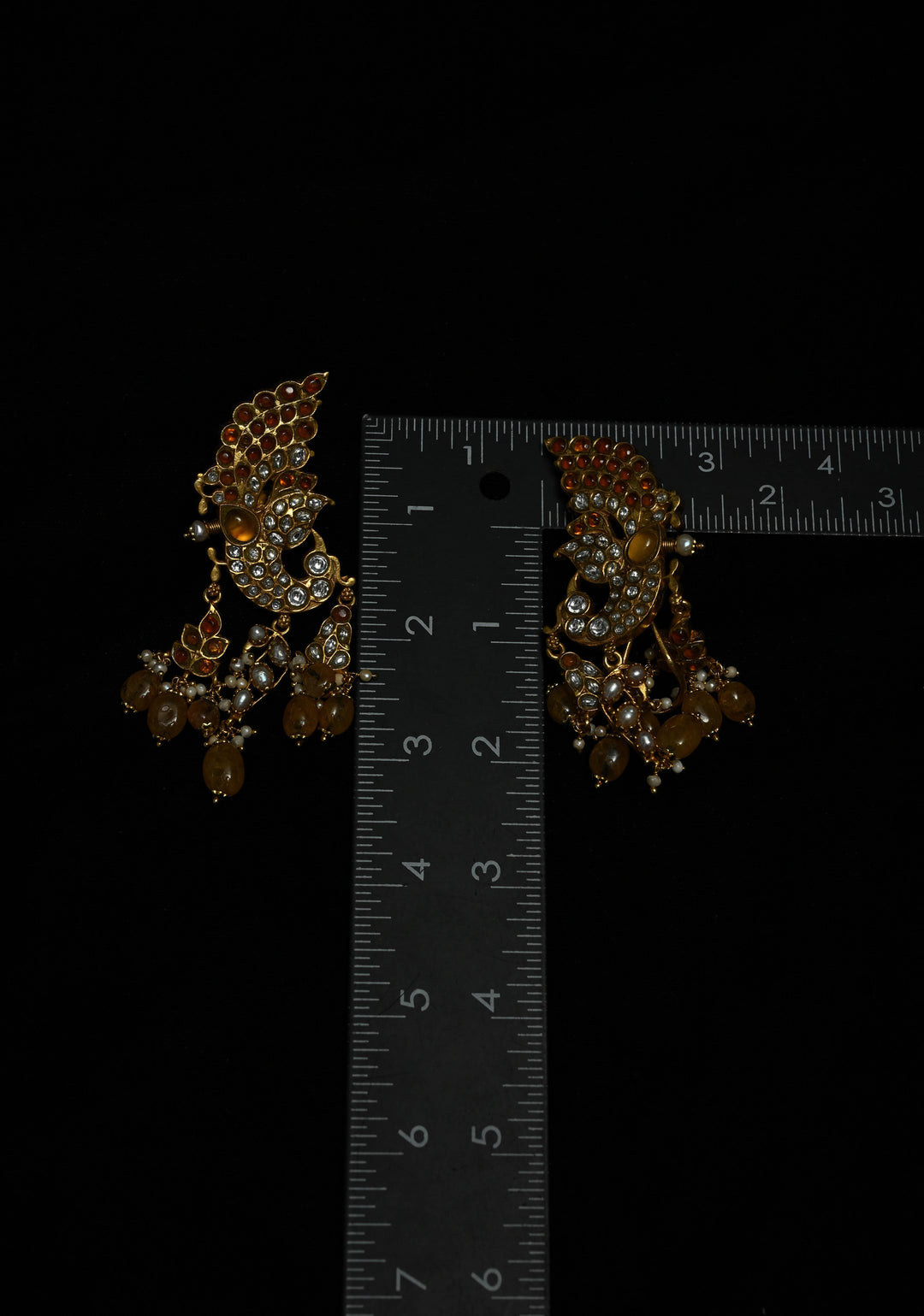92.5 Silver and 24kt gold-plated, Madhubala Peacock earrings with Cuff