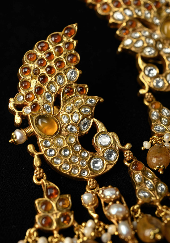 92.5 Silver and 24kt gold-plated, Madhubala Peacock earrings with Cuff