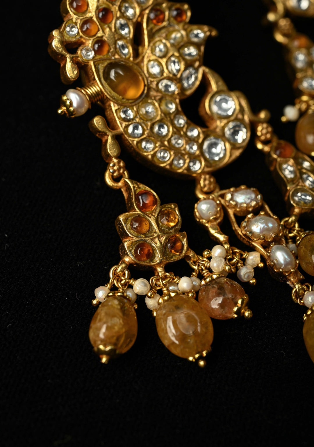 92.5 Silver and 24kt gold-plated, Madhubala Peacock earrings with Cuff
