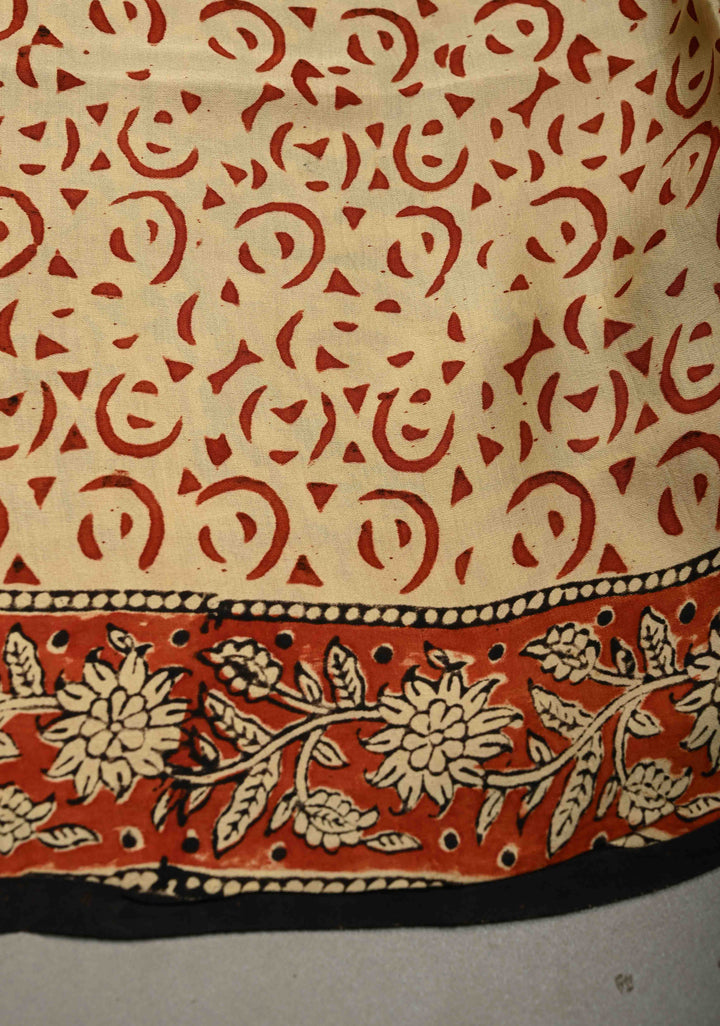 Black Modal Silk Saree with Sanganeri Block Print | SHOBITAM