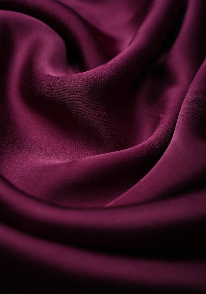 Dark Purple Modal Silk Saree with Ajrakh Hand-Block Print and Border