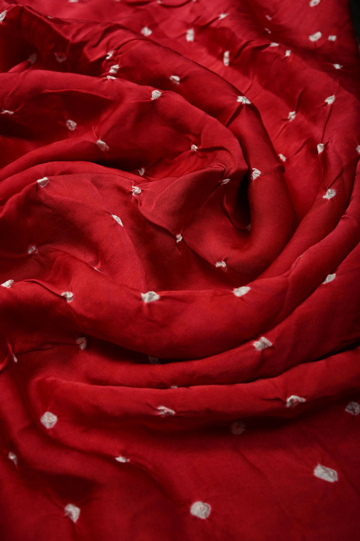 Elegant Rani Pink Modal Silk Saree Featuring hand Bandhani and Kalamkari Digital Print | SHOBITAM