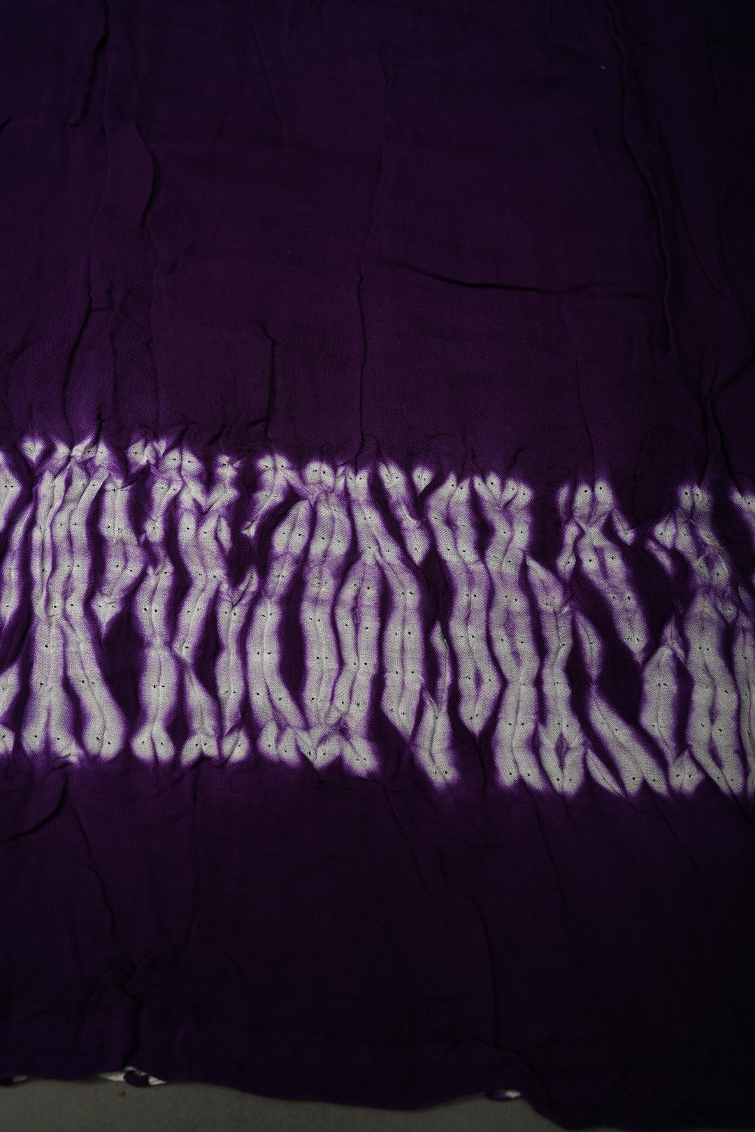 Hand Shibori Dye on Grape Purple Modal Silk Saree with Crushed Pallu