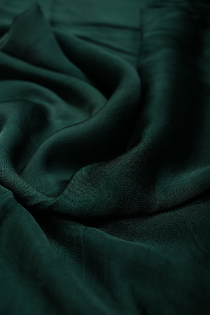 Hand Shibori Dye on Dark Green Modal Silk Saree withlagda Zari Pallu | SHOBITAM