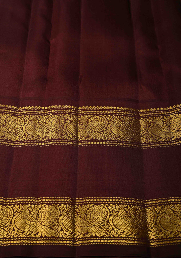 Vadamalli Gadwal Silk Saree with Zari Buttas and Contrast Rettaipet Zari Border | SILK MARK CERTIFIED | SHOBITAM