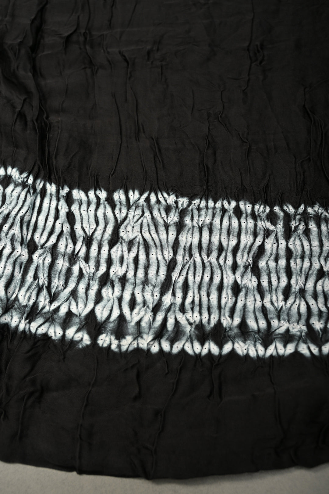 Black Modal Silk Saree with Lagda Patta and Hand Shibori Mandala Pallu | SHOBITAM