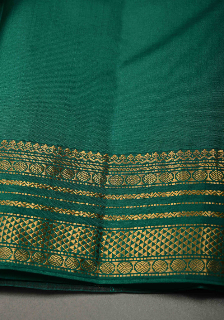 Kanchana Pure Kanjivaram Soft Silk Saree with Zari Buttas and Contrast Korvai Zari Border | SILK MARK CERTIFIED | SHOBITAM