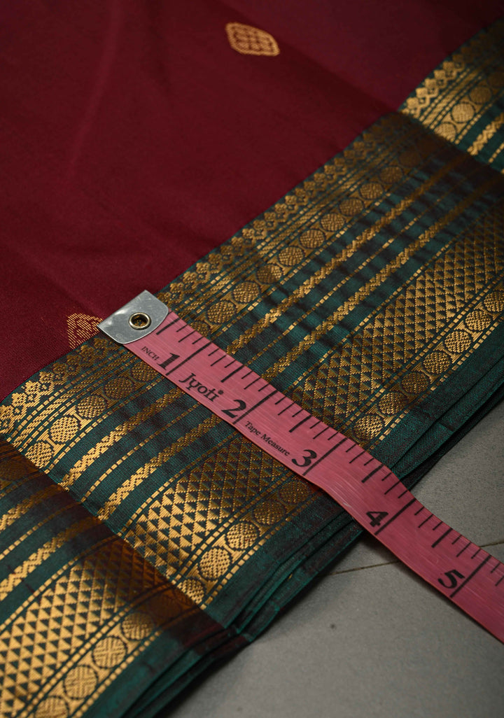 Kanchana Pure Kanjivaram Soft Silk Saree with Zari Buttas and Contrast Korvai Zari Border | SILK MARK CERTIFIED | SHOBITAM