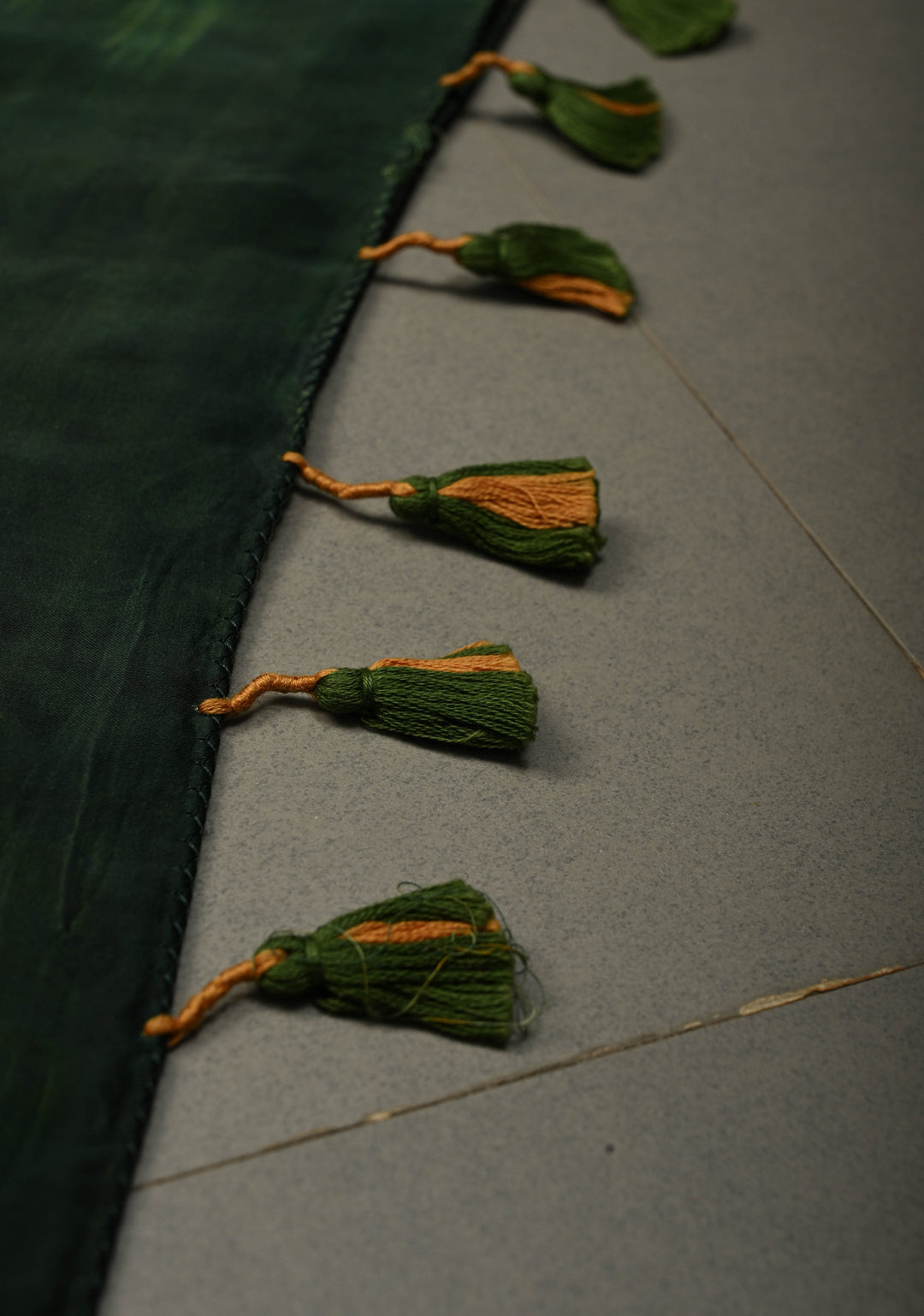 Blackish Brown Authentic Hand Block Print on Modal Silk Saree with Tikki Hand Embellished and Minimal Border | SHOBITAM