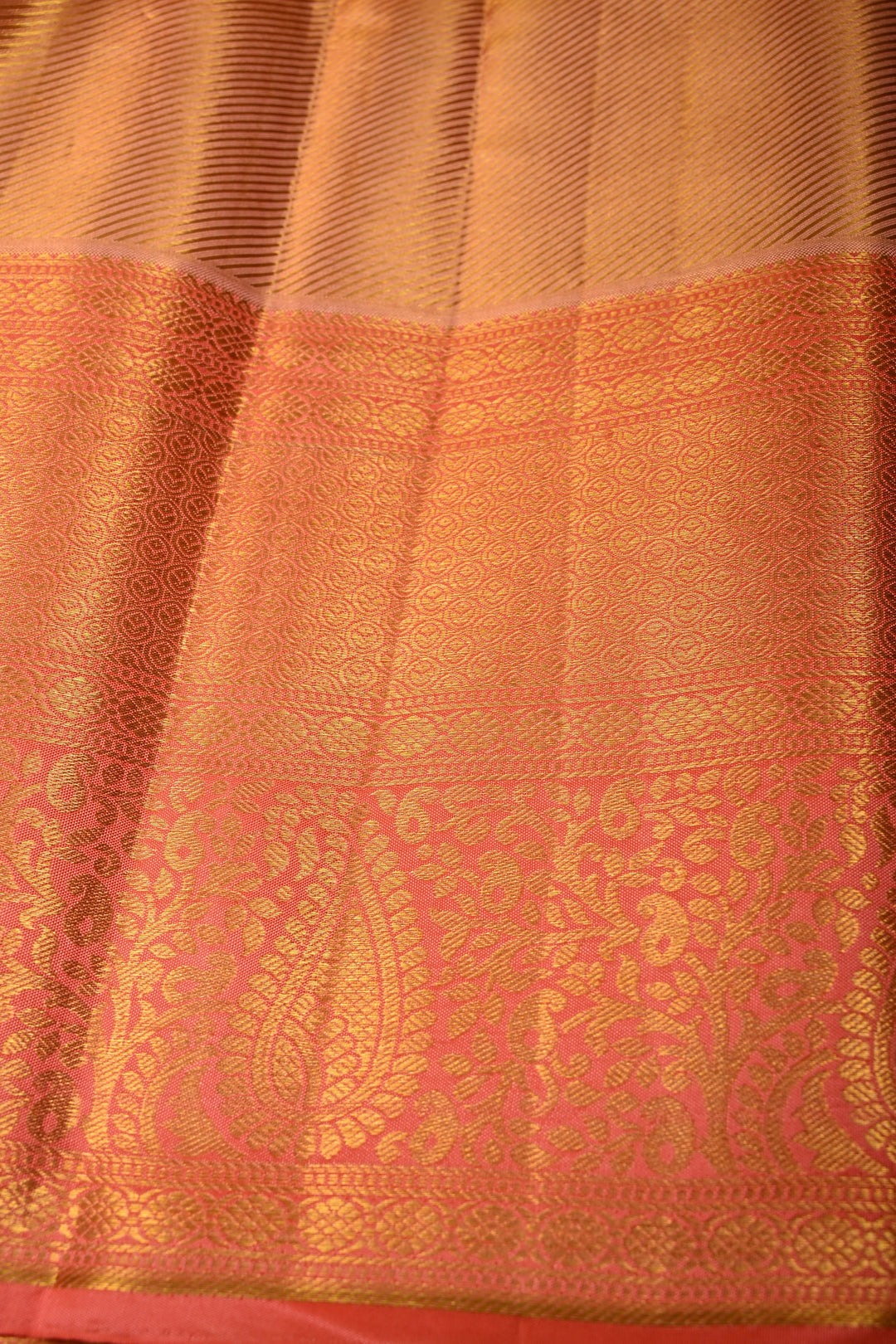 Lavender Pure Kanjivaram Tissue Silk Saree with Meenakari Floral Birds Brocade and Contrast Zari Border | SILK MARK CERTIFIED