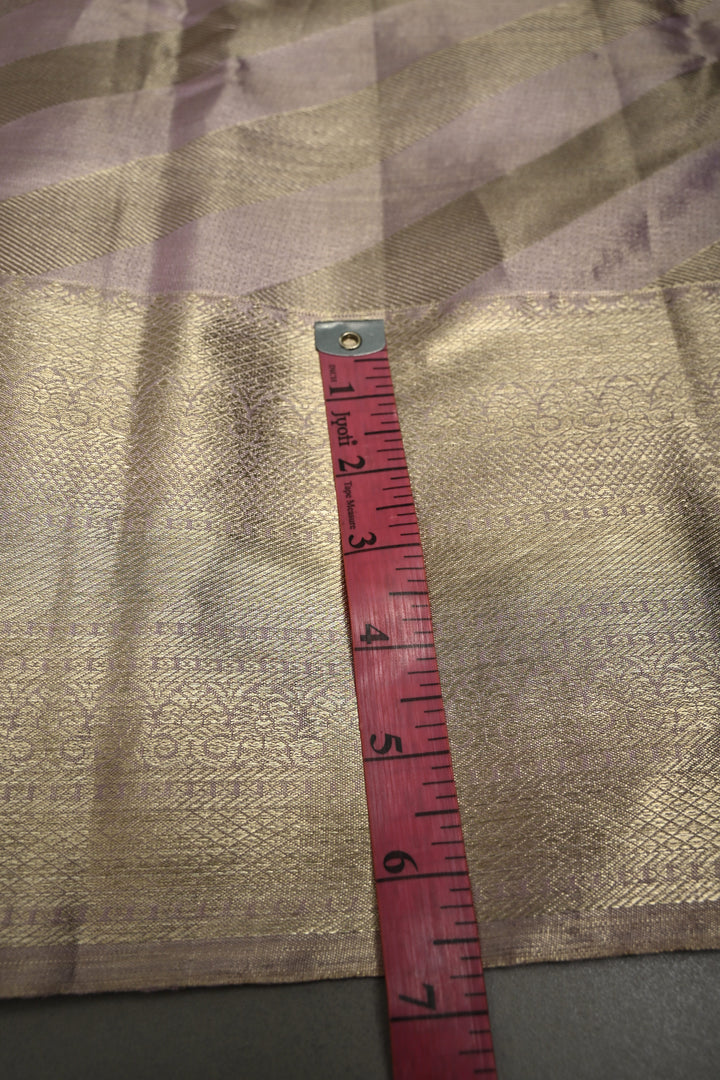 Lavender Pure Kanjivaram Tissue Silk Saree with  Leheria Design and Zari Border | SILK MARK CERTIFIED