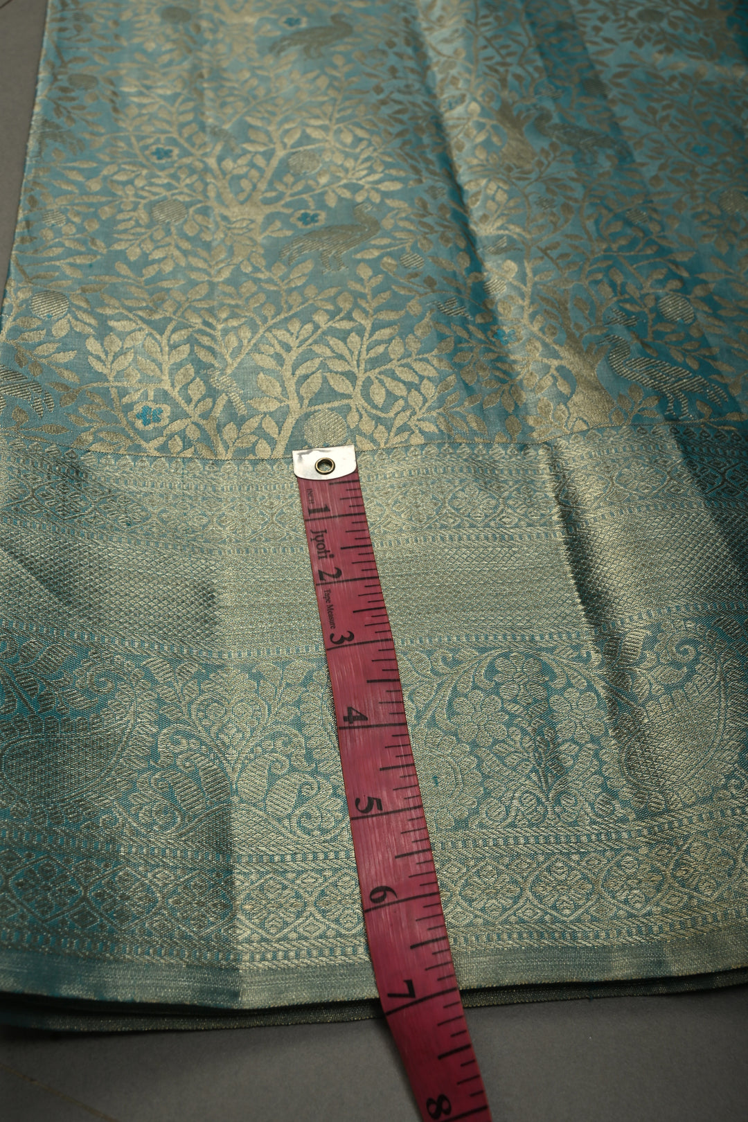 Frost Blue Pure Kanjivaram Tissue Silk Saree with Vanasigaram Brocade Jaal and Zari Border | SILK MARK CERTIFIED | SHOBITAM