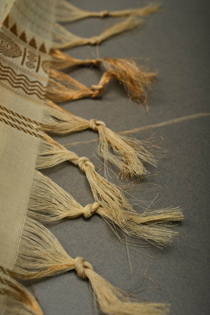 Forest Green Kanchi Silk Cotton Handloom Saree with Zari Checks Pattern and Contrast Zari Border | SHOBITAM