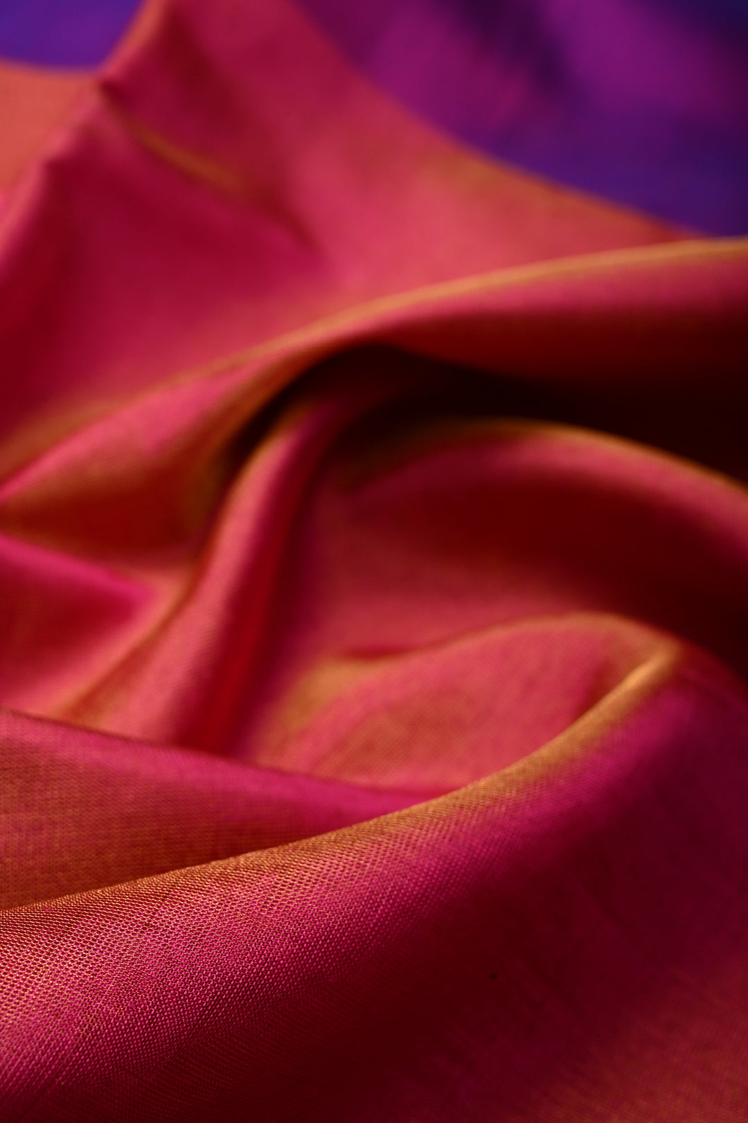 Purple Dual Tone Uppada Handloom Silk Saree with Tissue Skirt Border | SILK MARK CERTIFIED | SHOBITAM
