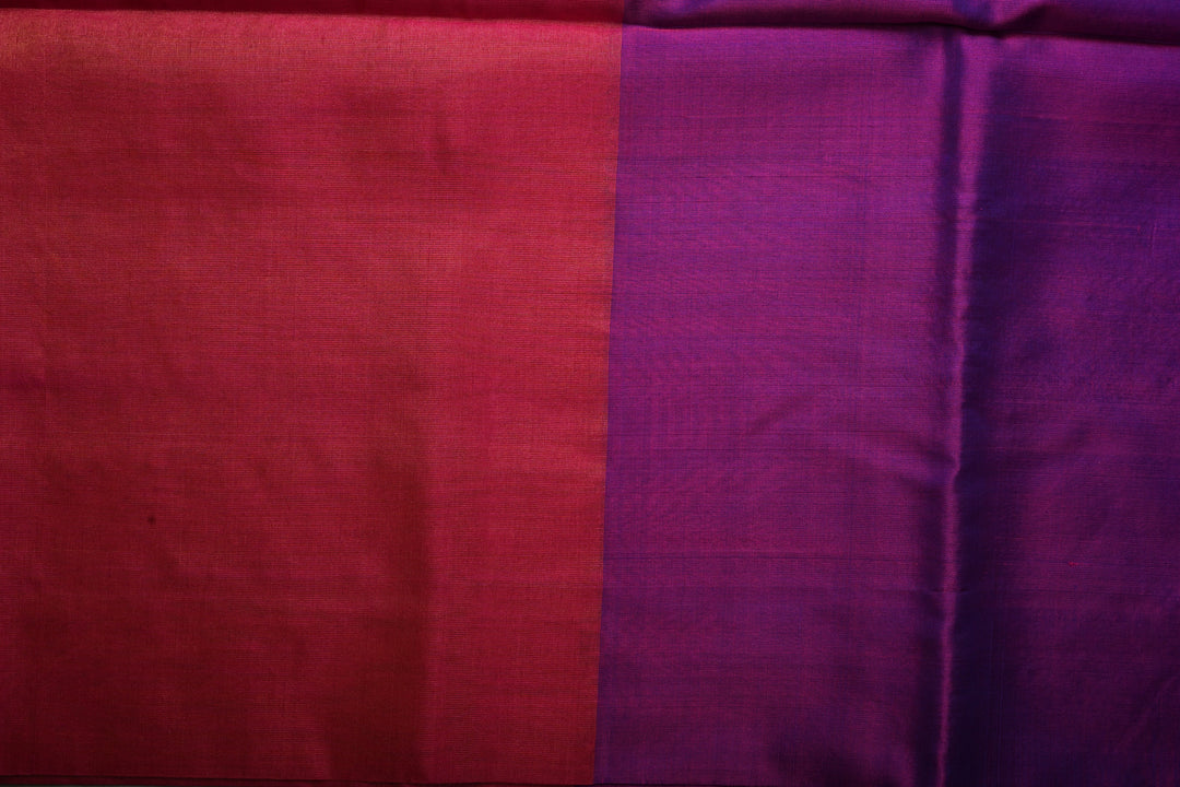 Purple Dual Tone Uppada Handloom Silk Saree with Tissue Skirt Border | SILK MARK CERTIFIED | SHOBITAM