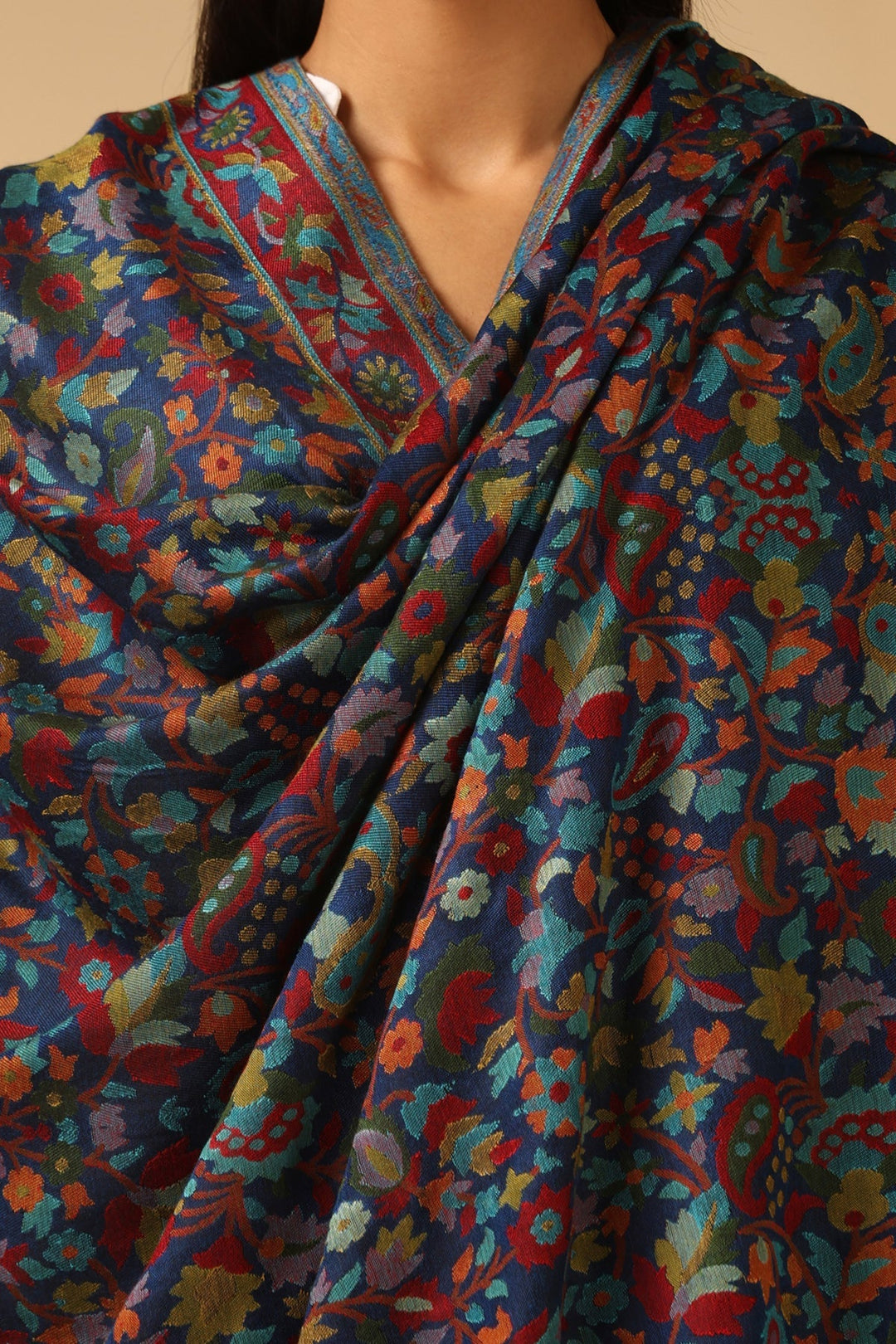 Radhi kani Design cashmere fine wool Shawl for Men & Women | SHOBITAM