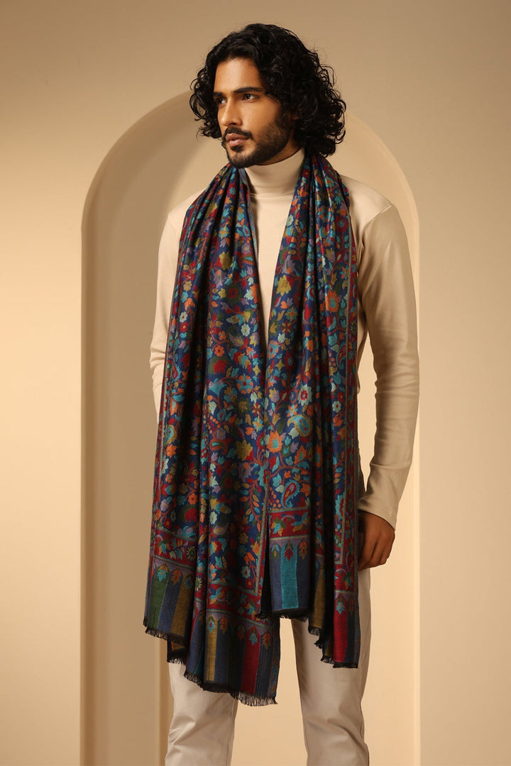 Radhi kani Design cashmere fine wool Shawl for Men & Women | SHOBITAM