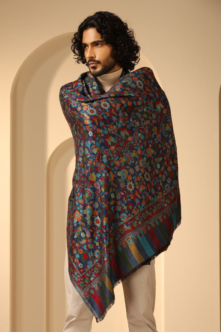 Radhi kani Design cashmere fine wool Shawl for Men & Women | SHOBITAM