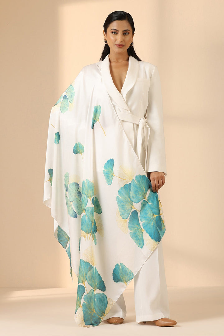 Unique Dilian Silk Scarf with Floral Print | SHOBITAM