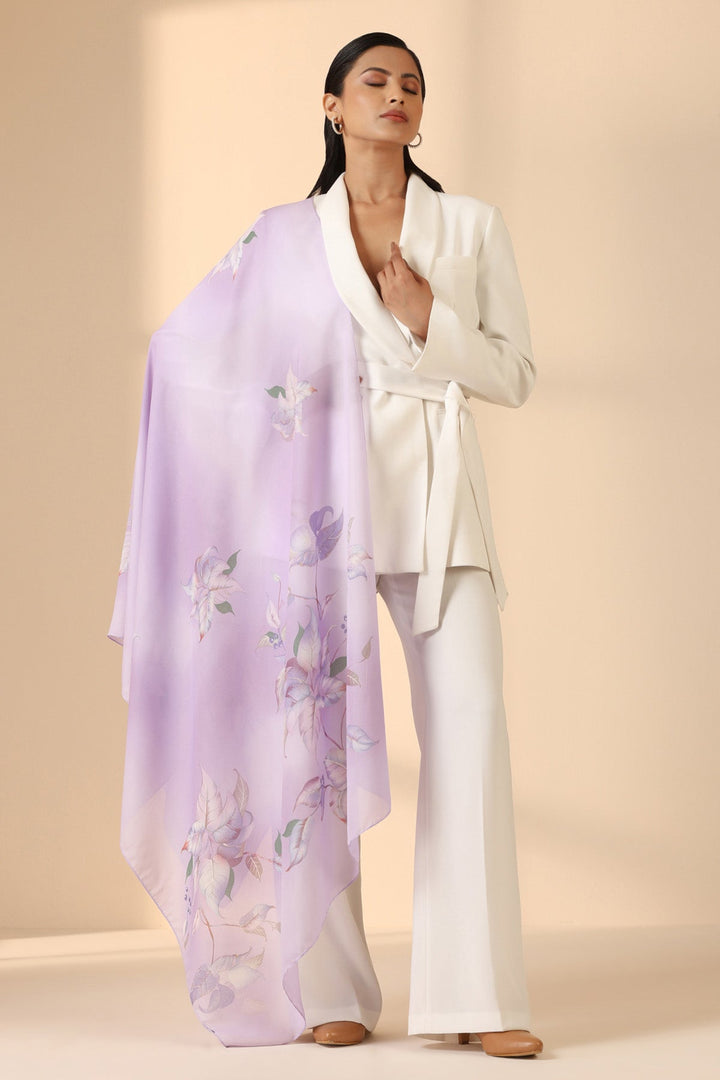 Lavender Beauty Isla Silk Scarf | SHOBITAM