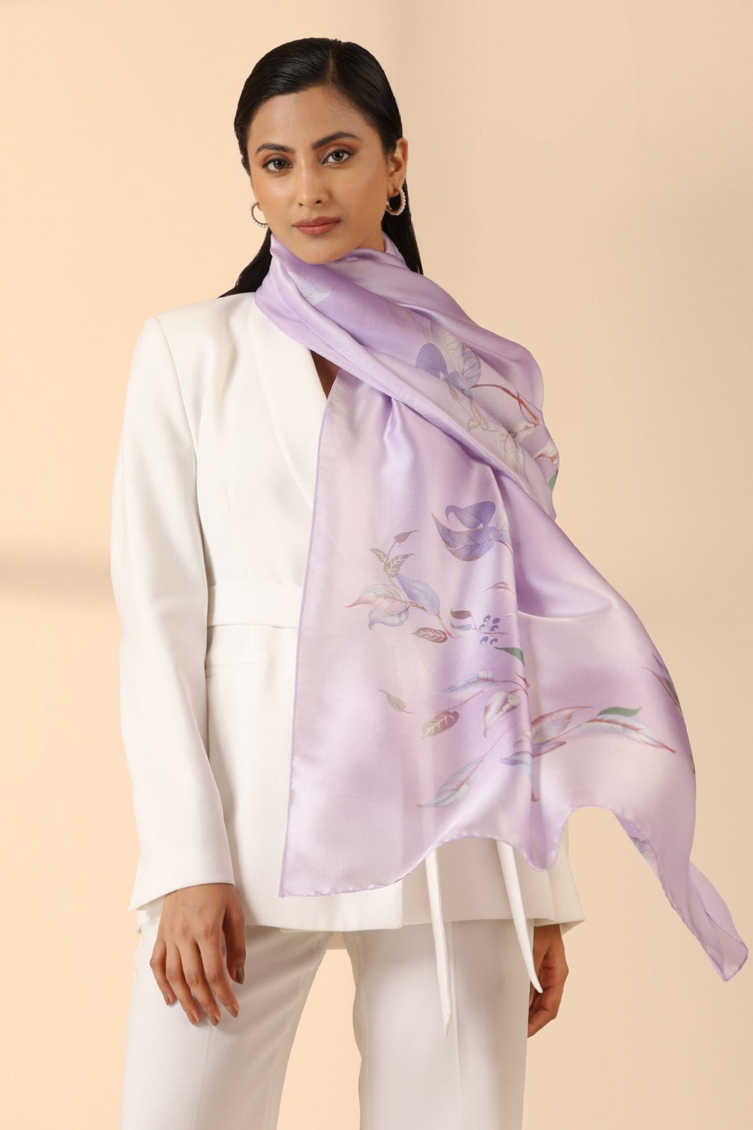 Lavender Beauty Isla Silk Scarf | SHOBITAM