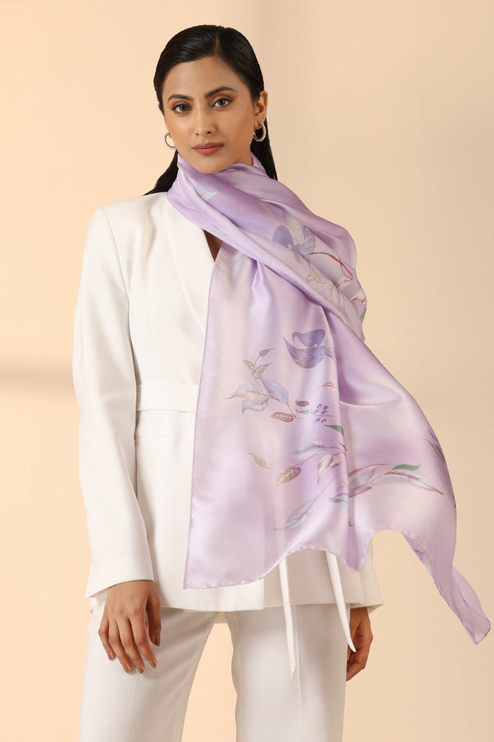 Lavender Beauty Isla Silk Scarf | SHOBITAM