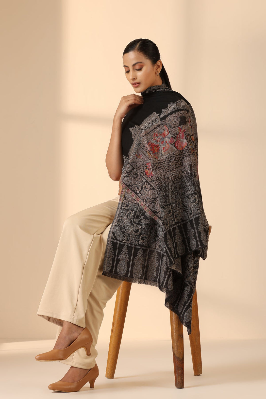 Shwena Cashmere Fine Wool Stole | SHOBITAM