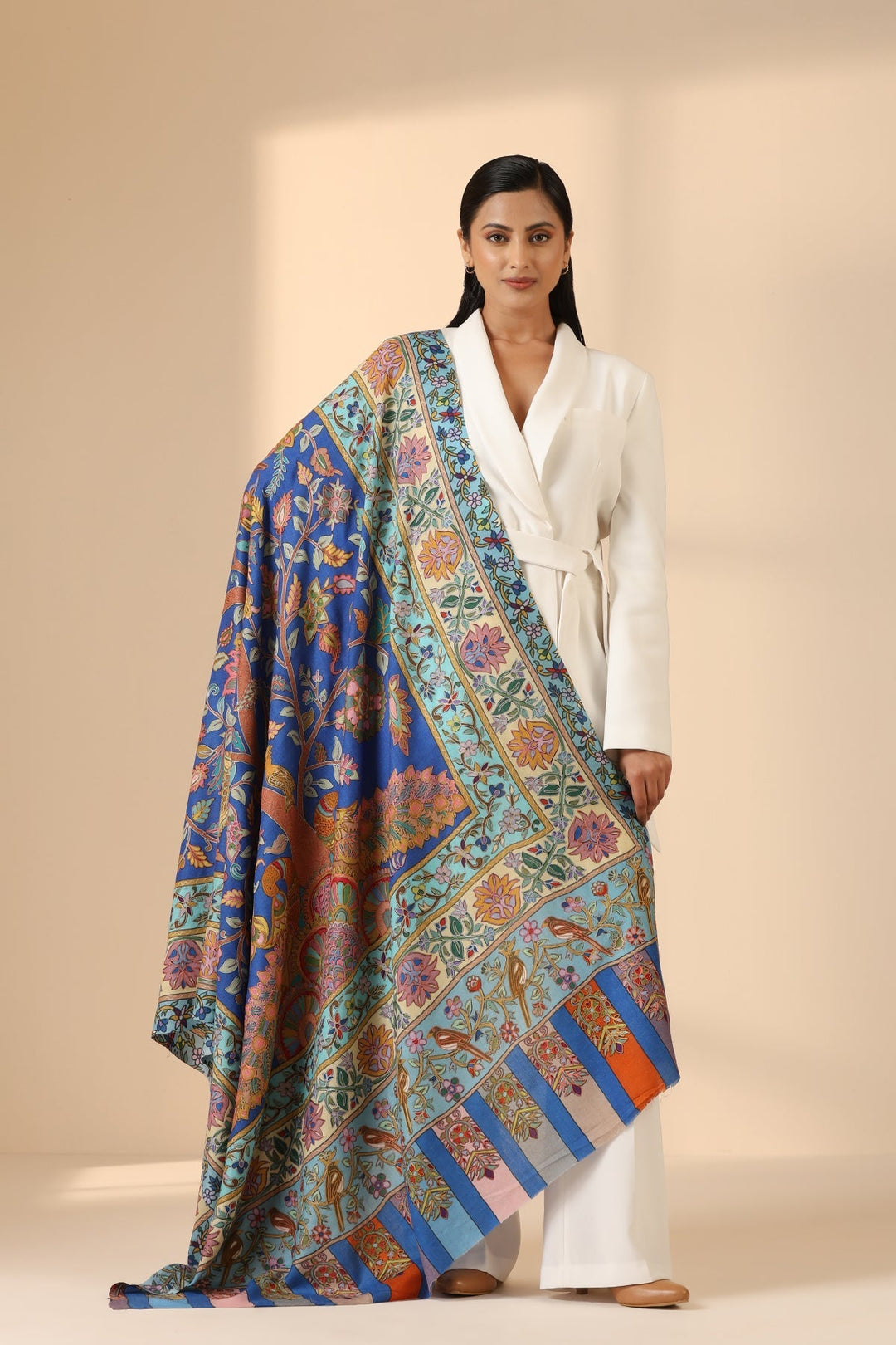 Aziza Cashmere Fine Wool Shawl for Men & Women | SHOBITAM