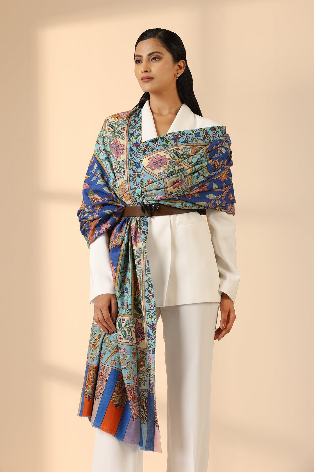 Aziza Cashmere Fine Wool Shawl for Men & Women | SHOBITAM
