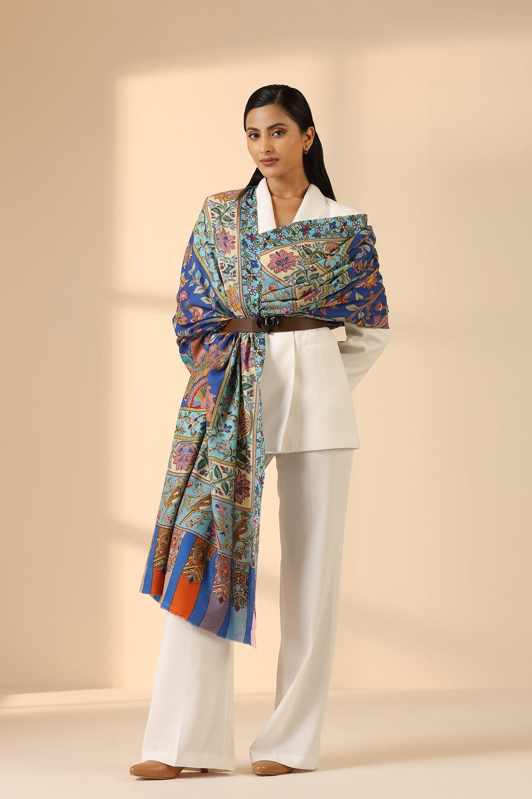 Aziza Cashmere Fine Wool Shawl for Men & Women | SHOBITAM