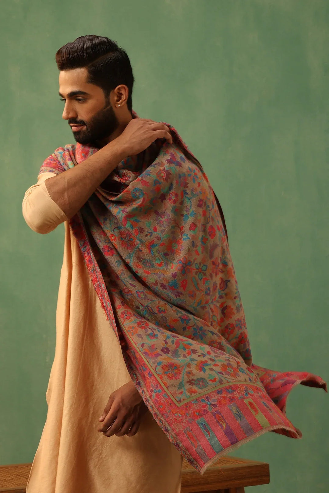 Multicolor Eloitte Cashmere Material: Cashmere Fine Wool Stole, 28x80