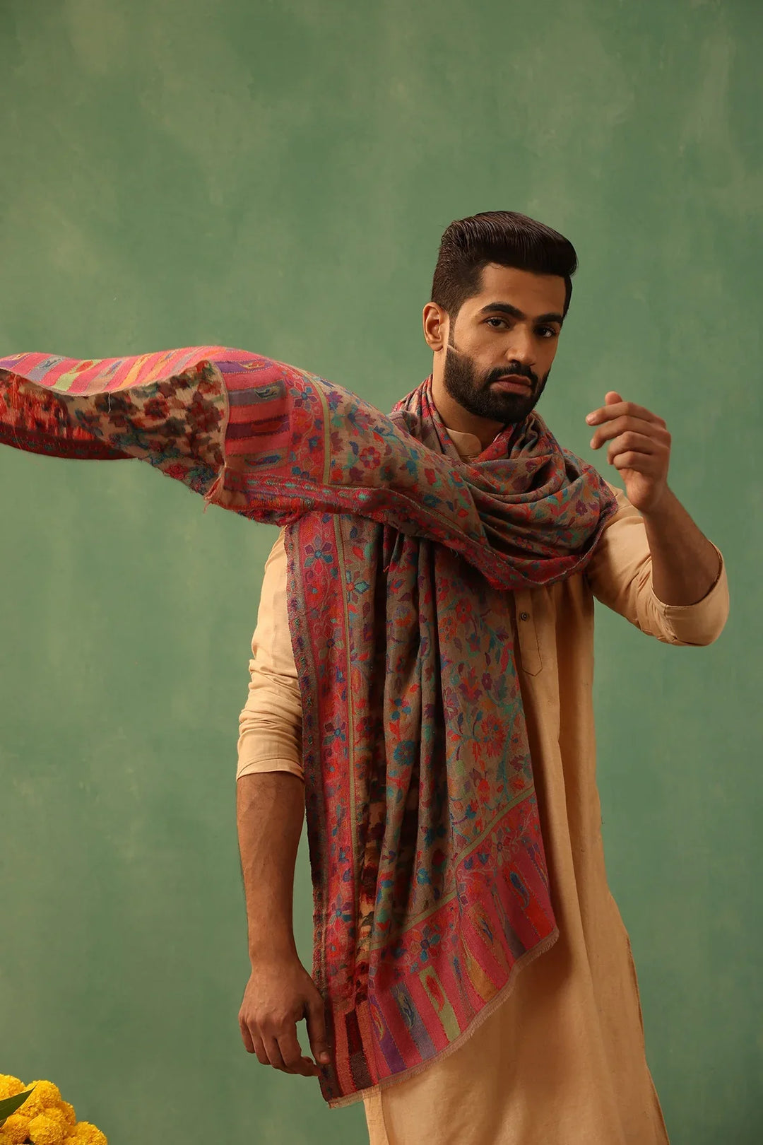 Multicolor Eloitte Cashmere Material: Cashmere Fine Wool Stole, 28x80