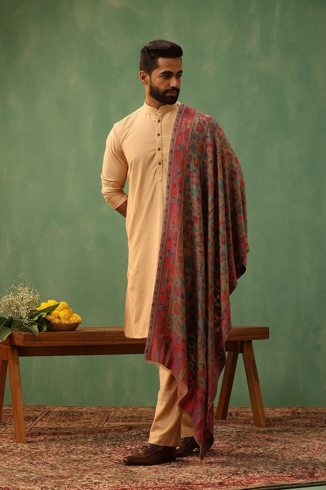 Multicolor Eloitte Cashmere Material: Cashmere Fine Wool Stole, 28x80