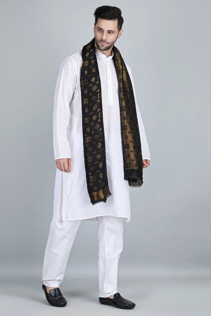 Cashmere Zari Reversible Stole for Men | SHOBITAM