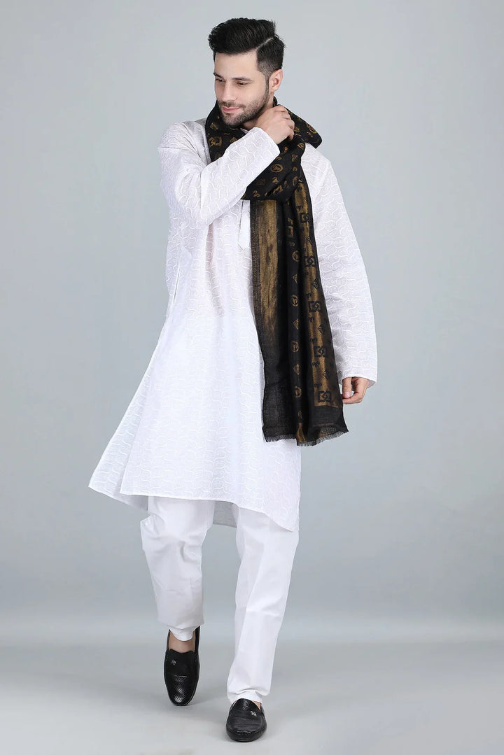 Cashmere Zari Reversible Stole for Men | SHOBITAM