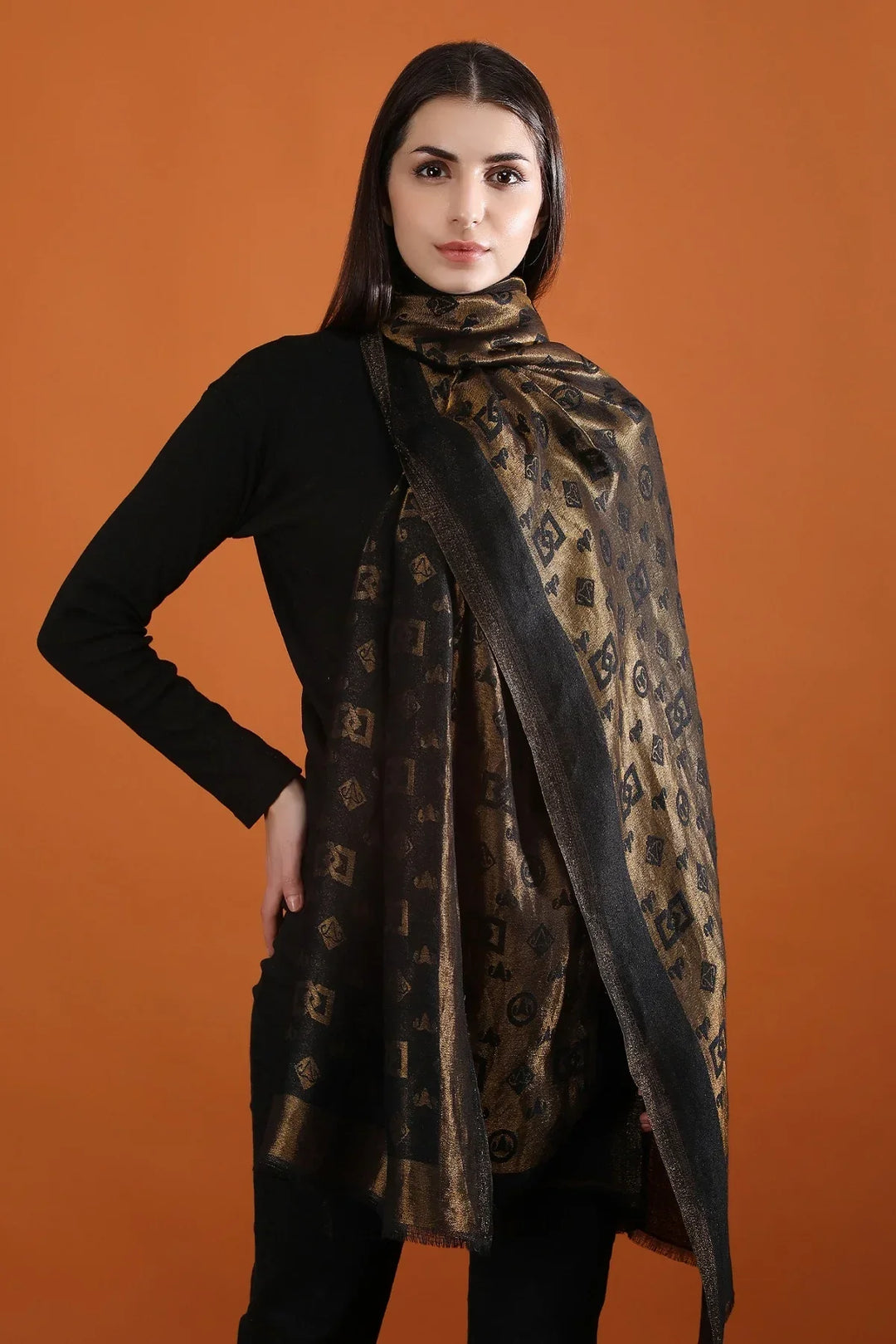 CASHMERE ZARI REVERSIBLE STOLE | SHOBITAM