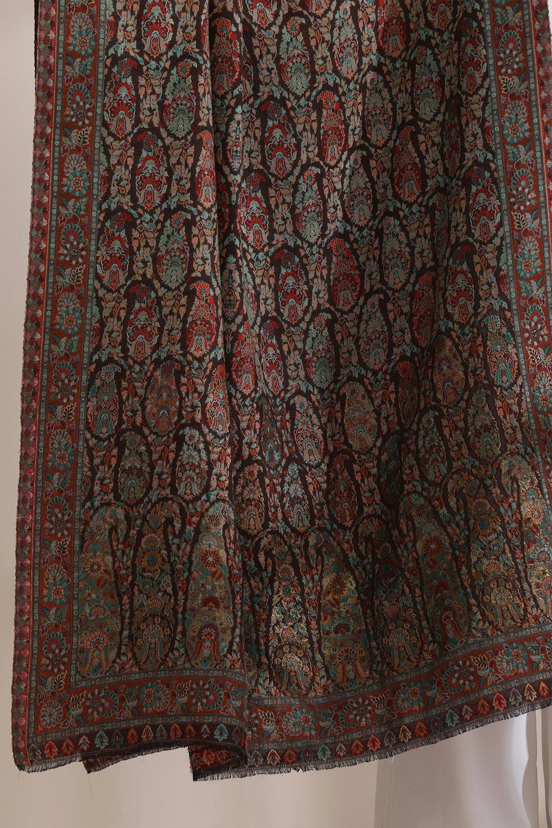 Nagma Woven Allover Jamawar, Cashmere Fine Wool Shawl for Men & Women | SHOBITAM