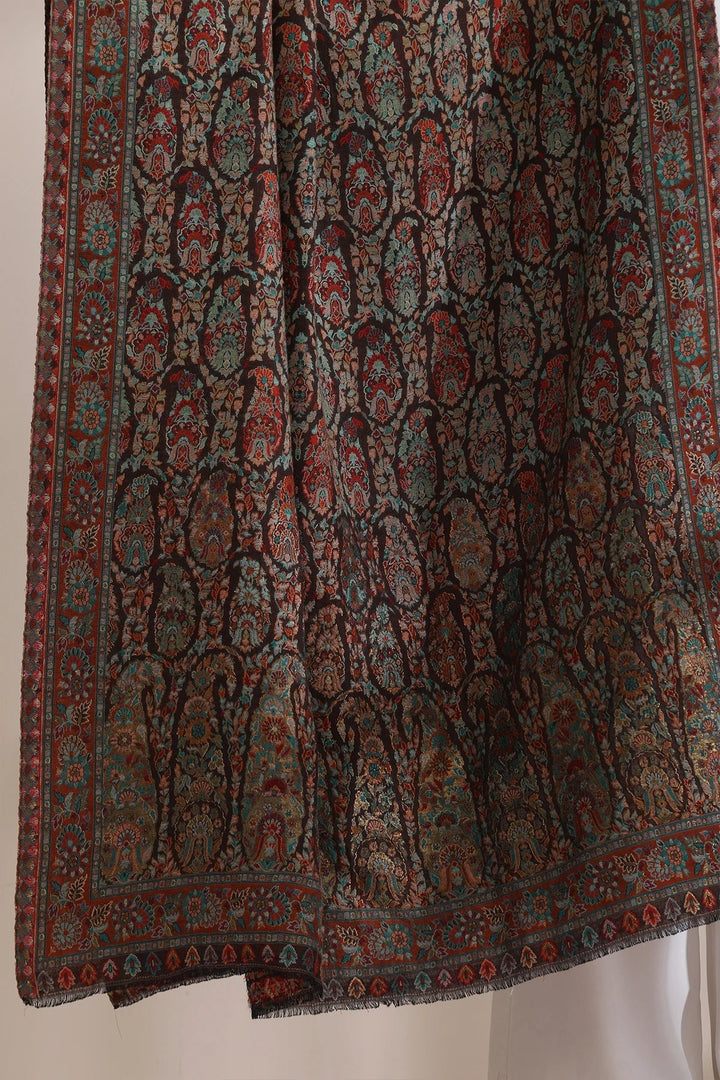 Nagma Woven Allover Jamawar, Cashmere Fine Wool Shawl for Men & Women | SHOBITAM