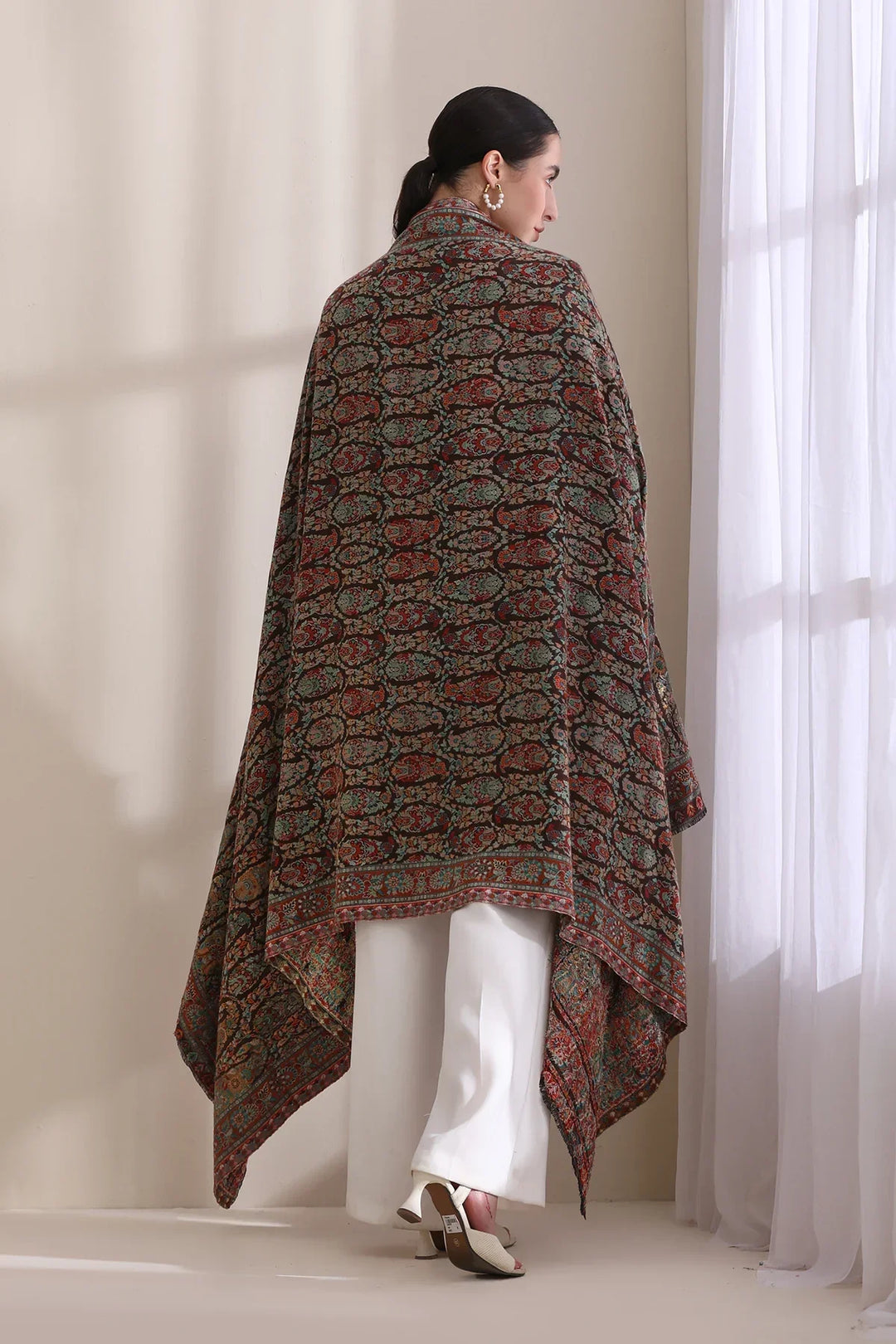 Nagma Woven Allover Jamawar, Cashmere Fine Wool Shawl for Men & Women | SHOBITAM