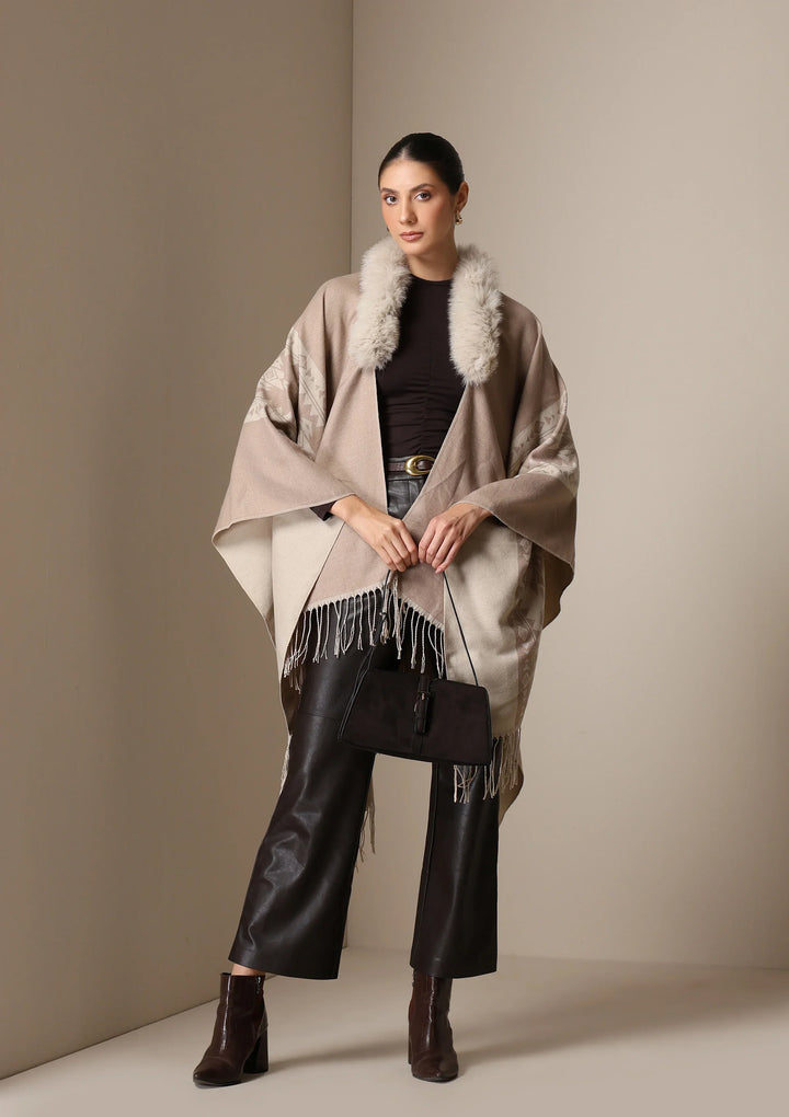Vegan Fur Cape – The Luxe Winter Essential | SHOBITAM